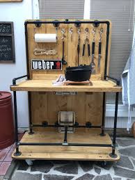 Grill Cart Side Table Grill Table Cart Gardengarageideasdiyprojects Grill Side Table Grilltisch Grill Beistelltisch Grillwagen