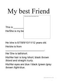 These tall and short activities will help your preschooler or kindergartener to grasp the concept of size, one of the foundational skills for future reading and math success. English Esl My Best Friend Worksheets Most Downloaded 18 Results