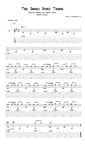The James Bond Theme Song Fingerstyle Guitar Tab Pdf Guitar Sheet Music Guitar Pro Tab Download Fingerstyle Guitar Guitar Tabs Bass Guitar Tabs