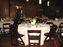 Beige Linens And Mahogany Wood Folding Chairs At The Mills College Student Union Wood Folding Chair Mahogany Wood Folding Chair