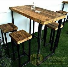 Set Stool Dan Meja Cafe Antik Kitchen Table Metal Wood And Metal Desk Wood Steel
