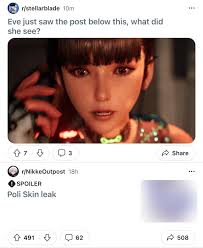 Eve just saw the post below this, what did she see? : r/stellarblade