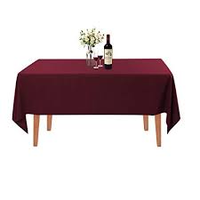 Waysle Rectangle Tablecloth 70 X 120 Inch Burgundy Rectangular Table Cloth For 6 Or 8 Foot Table In Wash In 2020 Rectangular Table Rectangle Tablecloth Table Cloth