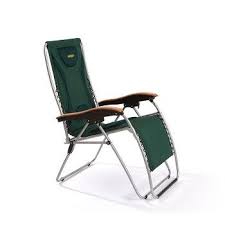 Outback Relaxer Green Padded Sun Lounger With Timber Armrests Beach Chair Umbrella Outdoor Lounge Chair Cushions Camping Chair