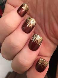 Maroon And Gold Nails Maroonweddingideas Gold Nails Gold Acrylic Nails Bride Nails