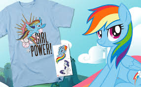 My little pony friendship is magic 2614; Amazon Com My Little Pony Rainbowdash Girl Power T Shirt Stickers Clothing