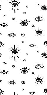 Black And White Graphic Design Wallpaper Evil Eye Self Adhesive Removable Wallpaper Easily Creates A Trendy Accent Wall Wherever It Is Placed Eyes Wallpaper Graphic Design Pattern Eye Illustration