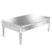 Having all sides finished with glossy black, white, or mirrored glass makes the coffee table extremely appealing, elegant, and chic. Mirrored Coffee Table With Drawers Crystal Finish Jade Boutique Ebay
