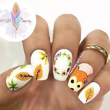 Geometric modern nails to try this fall. Cute Fox Fall Nail Design By Meraki Srs Nails Sonailicious