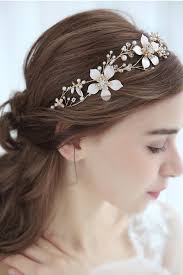 Gold Flower Wedding Headdress Bridal Wedding Hair Accessories Floral Headband Wedding Floral Bridal Headbands Wedding Hair Inspiration