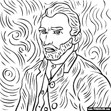 There are deep creases by the nose and cheekbones, the eyebrows are thick and. 100 Free Coloring Page Of Vincent Van Gogh Painting Self Portrait You Be The Master Painter Color This Fa Van Gogh Drawings Van Gogh Coloring Van Gogh Art