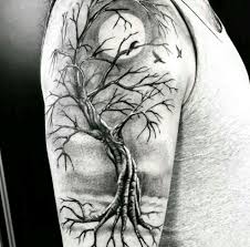 Black And White Mermaid Tattoo Sleeve Pin By Hunter Etheridge On Tattoos Forest Tattoo Sleeve Forest Tattoos Tree Tattoo Designs