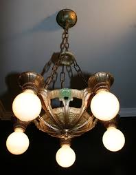 Antique 1930s Cast Aluminum Polychrome Light Fixture Ceiling Chandelier Lincoln Lincoln Dining Room Lighting Chandelier Double Happiness