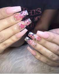 Acrylicnails Nailart Pintrest Instagram Flowers Pink Nails Pink Acrylic Nails Rose Gold Nails Acrylic Fashion Nails
