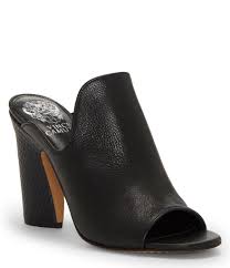 Black Block Heels Closed Toe Vince Camuto Gerty Leather Block Heel High Vamp Mules Dillard S Leather Block Heels Peep Toe High Heel Mules Shoes Heels