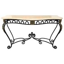 Travertine Wrought Iron And Gilt Metal Console Table 1 Console Table Metal Console Table Table