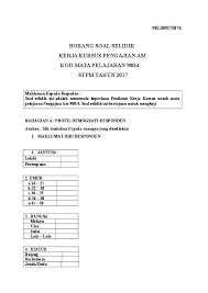 Contoh 7 slide viva pbs 2020. Doc Borang Soal Selidik Kerja Kursus Pengajian Am Kod Mata Pelajaran 900 4 Stpm Tahun 2017 Hivalini Tr Academia Edu