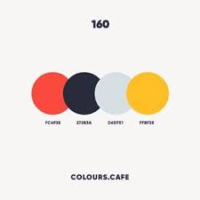 Colours Cafe Colour160 Fc493e 272b3a D6dfe1 Ffbf25 Pantone Colour Palettes Brand Color Palette Flat Color Palette