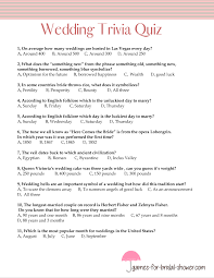 Married people might ask more probing questions or take the time to get to know more about their childhoods. Free Printable Wedding Trivia Quiz