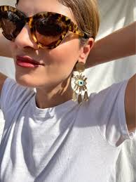 Buy Gold Evil Eye Clip-on Earrings With Gold Plexiglass Designs Perfect for  Non-pierced Ears, Gift for Her, Made in Greece Online in India