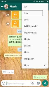 Open whatsapp and go to the chats area, find the chat you want to hide and slide it to the justify, this will show an archive option, select it and voila! How To Hide Whatsapp Chat Conversation In Android Phone