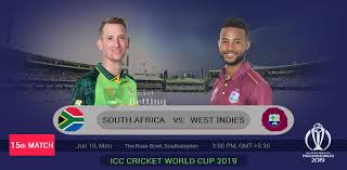 The hosts who are currently eighth in the icc odi team rankings come into this tournament on the back of a victorious t20 campaign where they won their second t20. South Africa Vs West Indies Match Prediction Tips World Cup 2019