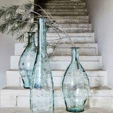Grand Vase Bouteille En Verre Transparent H100cm Ajja H60cm Vase Vases En Verre Transparent Grand Vase En Verre Vase Verre