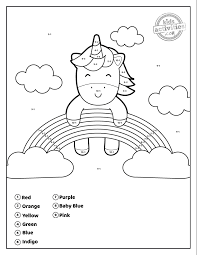 unicorn color by number subtraction worksheets kids activities blog