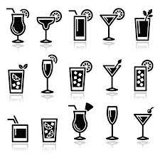 Cocktails Drinks Glasses Icons Set Icon Set Icon Set Vector Drink Icon