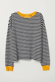 Black And Yellow Jersey Shirt Striped Jersey Top Long Sleeve Tops Striped Jersey Tops
