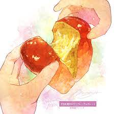 ３５６ 池袋ラシーヌの 焼きたて プレミアムブレット もみじ真魚 maomomiji note 食品の描画 食品イラスト 食品アート