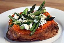 Baked potatoes topped with spicy vegetable stew, ingredients: Baked Potato Bar