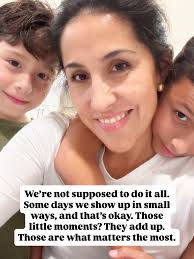 To any mom feeling guilt: You don't have to do it all. It's the small  moments, the laughs, the cookies, the hugs that matter most. Stop feeling  bad for not being with