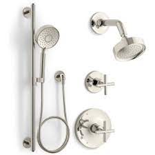 Single lever lavatory faucet/single lever tall lavatory faucet. Kohler Kss Purist 3 Rths Sn Vibrant Polished Nickel Purist Pressure Balanced Shower System With Shower Head Hand Shower Valve Trim And Shower Arm Faucet Com
