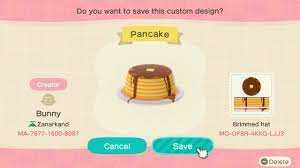 Pancake Hat Animal Crossing New Horizons Designs Animal Crossing New Horizons Custom Animal Crossing