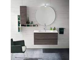 Pensile 1 anta, elemento a giorno, lavabo, base portalavabo con 2 cassetti, faretto e specchiera. Mobile Bagno Di Compab Bgo Con Uno Sconto Del 33