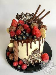 Summer Fruits And Dark Chocolate Drip Cake Drip Cakes Chocolate Drip Cake Cake Recipes