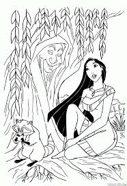 Pocahontas Grandmother Willow Tree Raccoon Meeko Cartoon Coloring Pages Disney Princess Coloring Pages Princess Coloring Pages