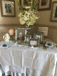 Funeral Reception Table Funeral Reception Funeral Memorial Memorial Service Decorations