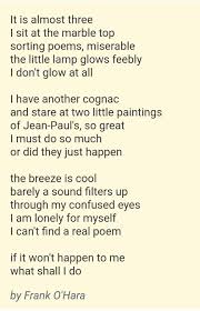 Frank O Hara Writing Poetry Words Poems