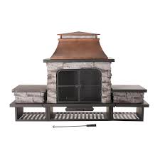 Sunjoy Bel Aire 51 97 In Wood Burning Outdoor Fireplace 110504009 The Home Depot Natural Gas Outdoor Fireplace Outdoor Fireplace Patio Gazebo