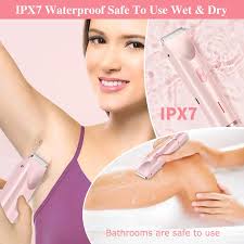 Rasoi elettrici da donna 2 in 1 Trimmer bikini indolore a doppia testa Uso  asciutto e bagnato per peli pubici da donna Rasoio elettrico con testa  staccabile