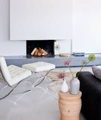 Lovely Home White Fireplace White Barcelona Chair Fireplace Seating Home Interior Design Home Living Room