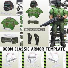 Doom Guy Classic Armor Template Doom Armor Pepakura Doomguy Cosplay Pattern Doom Guy Foam Template Doom Classic Doom Classic