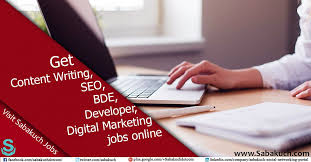 Get Content Writing Seo Bde Developer Digital Marketing Jobs Online Visit Sabakuch Jobs Https Goo G Marketing Jobs Content Writing Online Jobs
