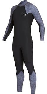 2019 Billabong Mens 3 2mm Furnace Absolute Back Zip Gbs Wetsuit Grey Heather N43m35