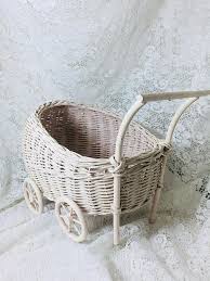 Vintage Doll Carriage Wicker Baby Carriage Wicker Stroller Etsy Vintage Doll Baby Shower Card Holder Wicker