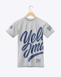Download Heather Hanging T Shirt Mockup Front View In Apparel Mockups On Yellow Images Object Mockups