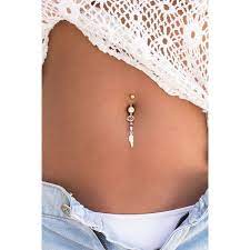 Belly Ring Handmade Dreamcatcher Feather Gemstone Belly Button Piercing Boho Chic Navel Ring Go Belly Rings Belly Button Piercing Jewelry Belly Button Rings