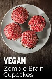 Vegan Zombie Brain Cupcakes Are An Easy To Make Halloween Treat Vegan Halloween Bearplate Vegan Halloween Food Vegan Halloween Desserts Vegan Zombie